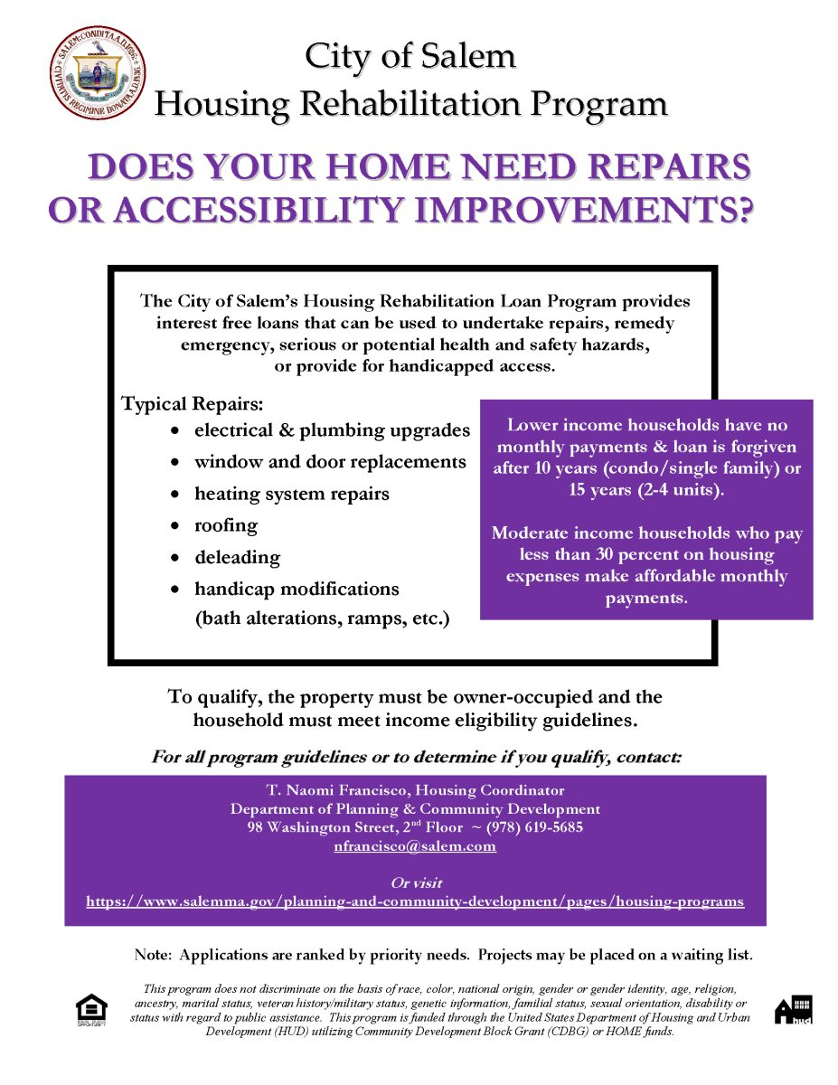 Housing Rehabilitation Program Flyer